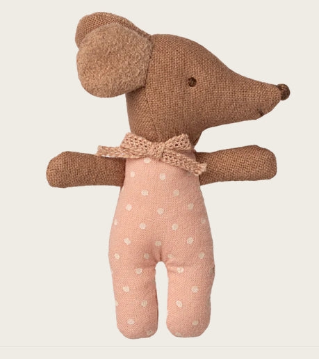 Souris bébé "Sleepy wakey" dans sa boîte - Rose