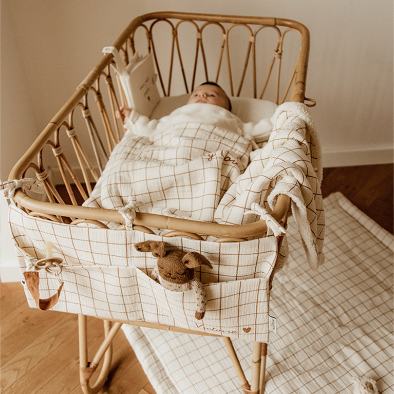 Couverture pilou gaze grands carreaux - Baby Love