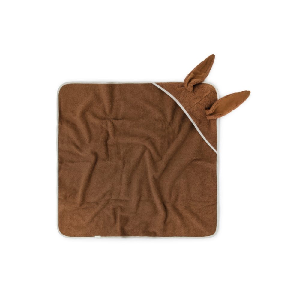 Cape de bain lapin poudre de caramel