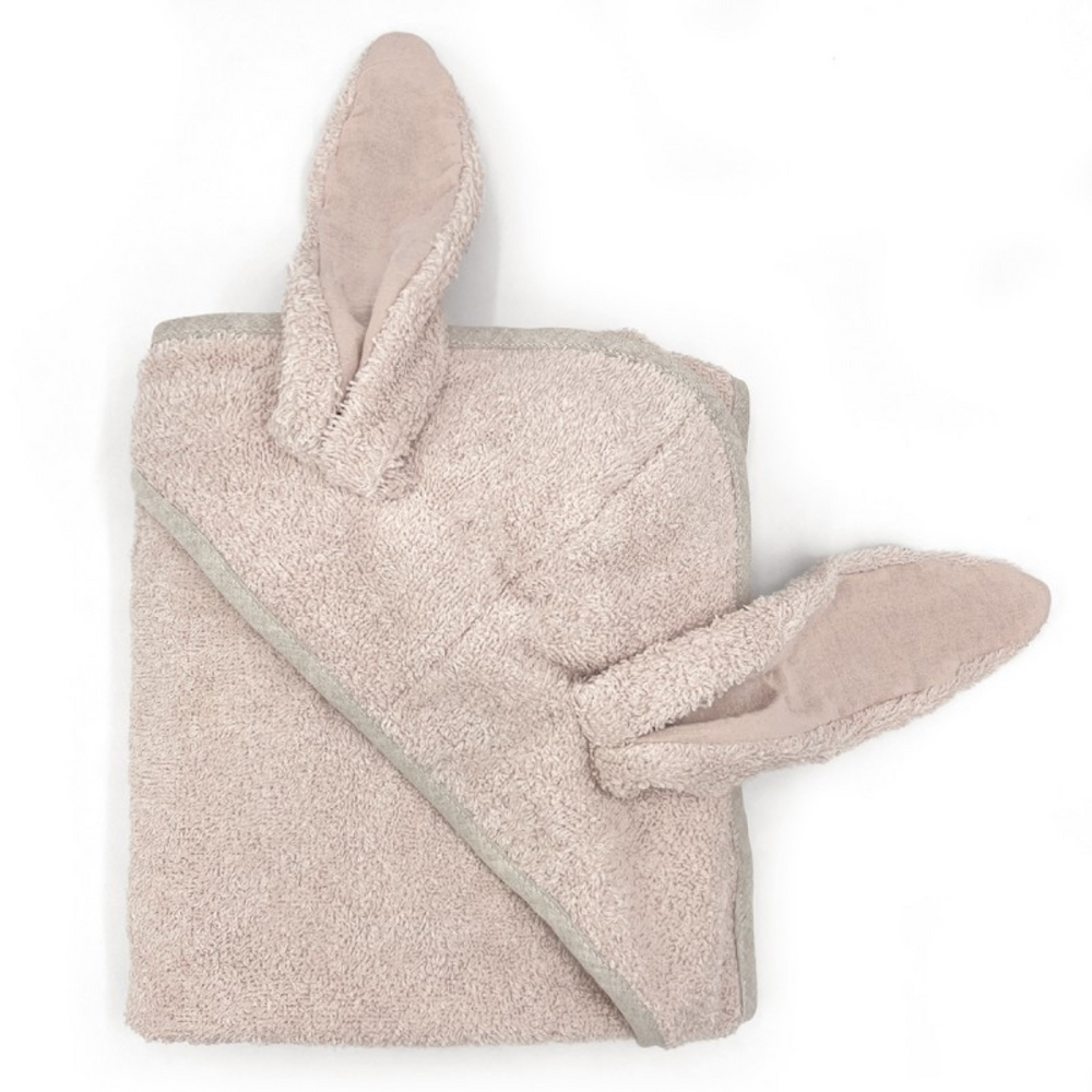 Cape de bain lapin nude poudre