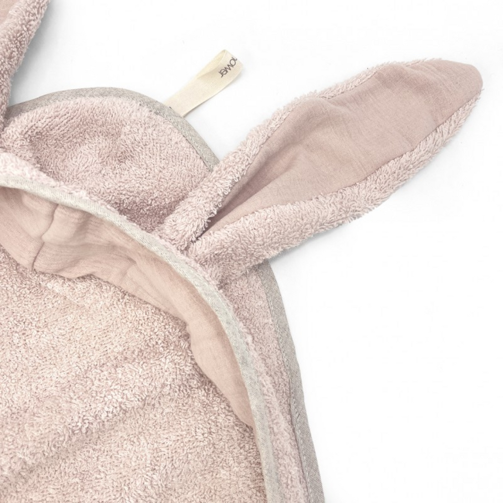 Cape de bain lapin nude poudre