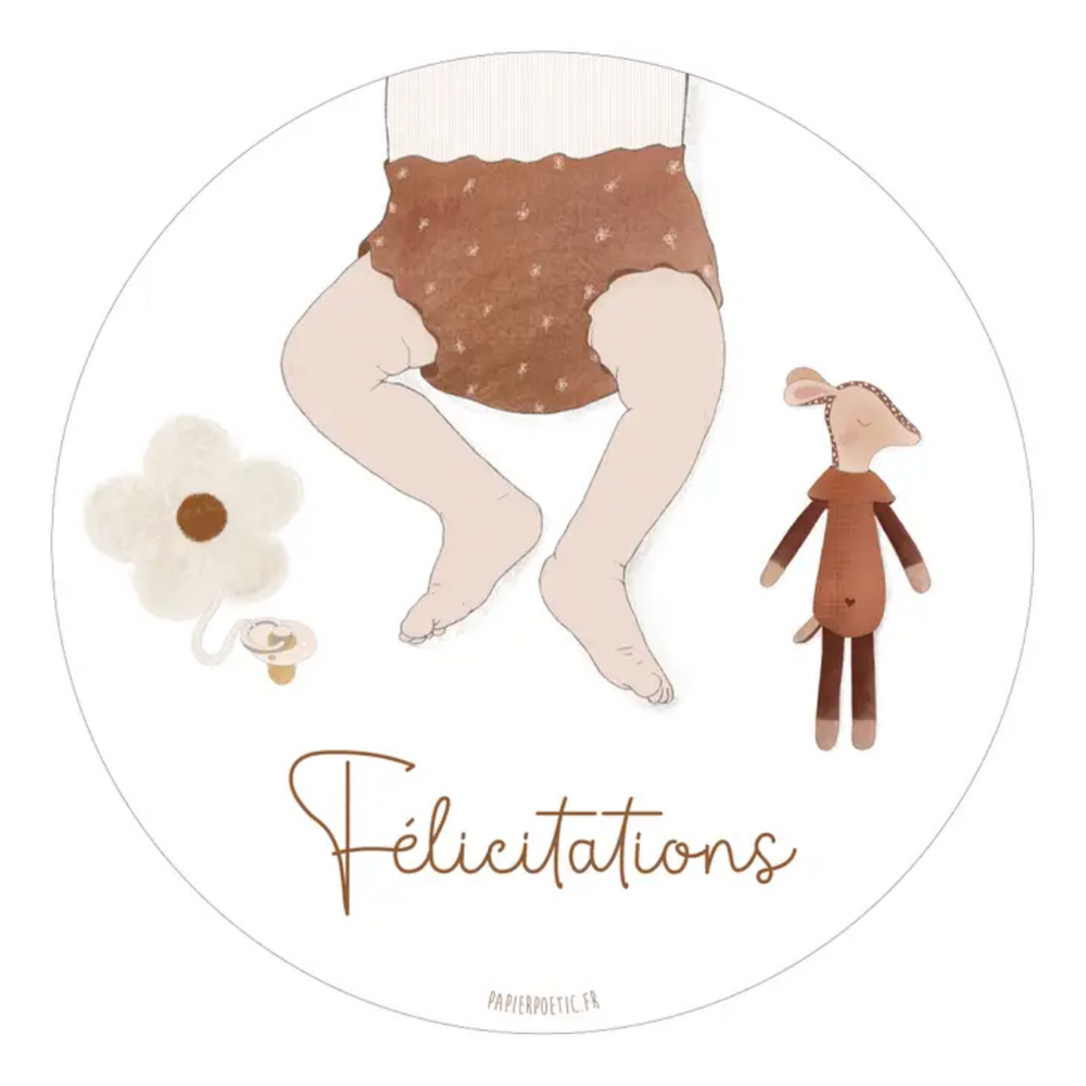 Carte ronde "félicitations"