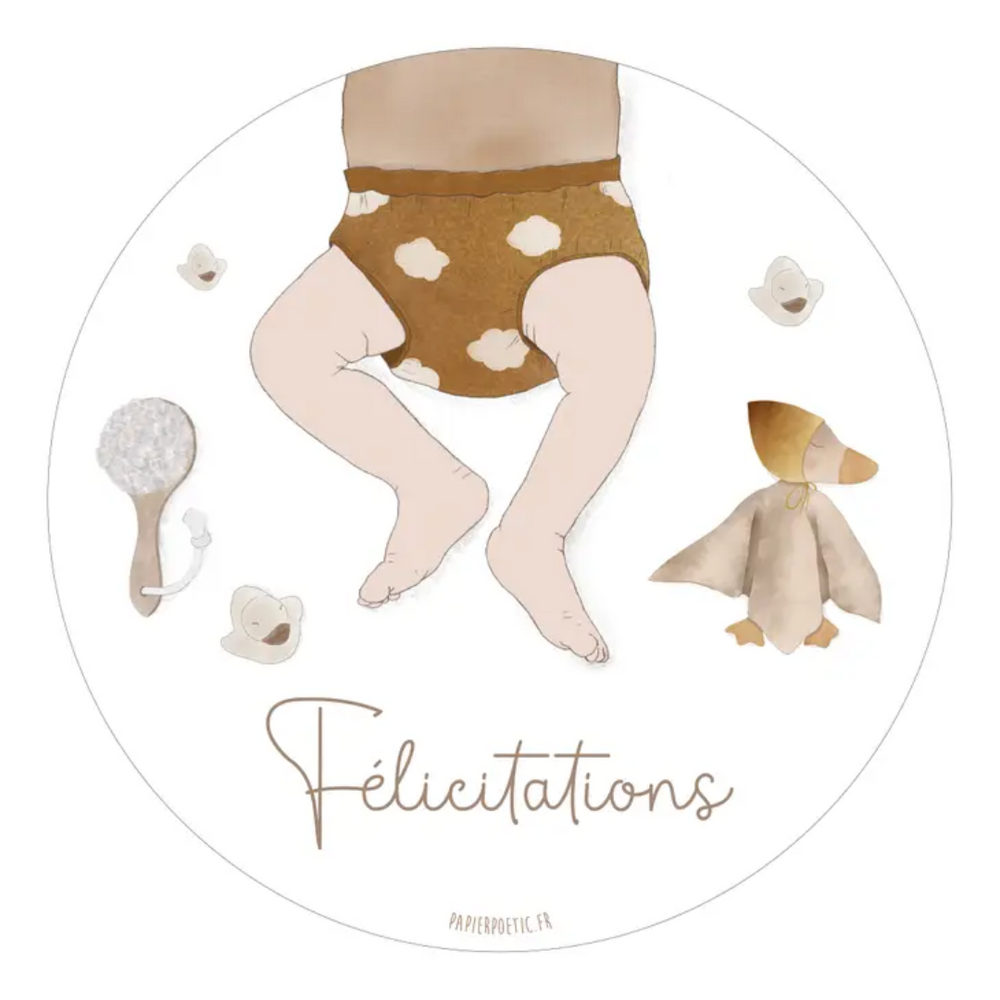 Carte ronde "félicitations"