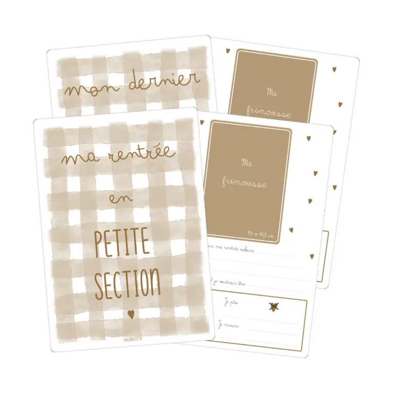 Carte duo rentrée / dernier jour petite section