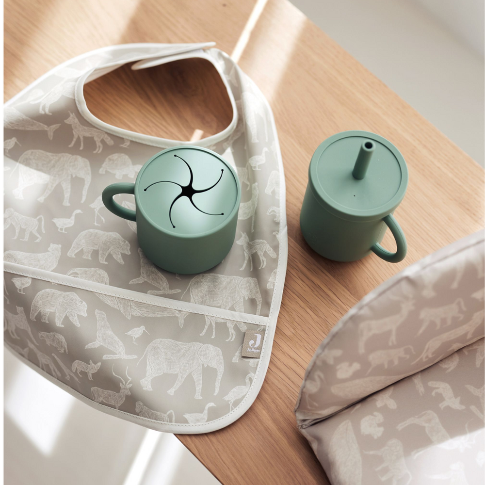 Bavoirs imperméables - Animals Olive Green (lot de 2)