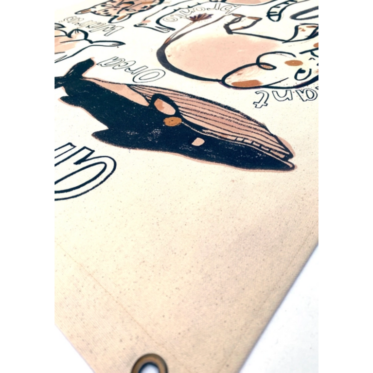 toile mural coton biologique - animaux