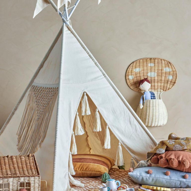 Tipi pour enfant - tissus & macramé