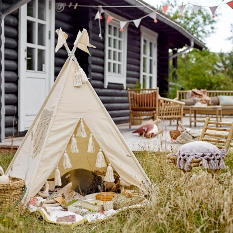 Tipi pour enfant - tissus & macramé
