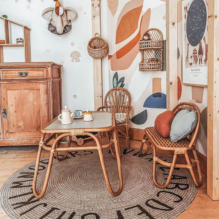 Tapis rond en vinyle - Alphabet