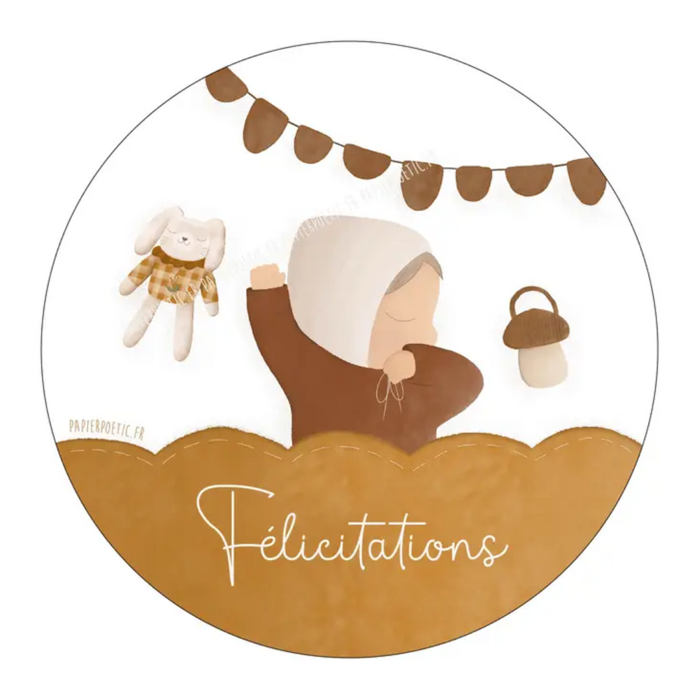 Carte ronde félicitation