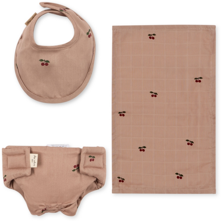 ensemble de pouponnière pour poupée - cherry blush