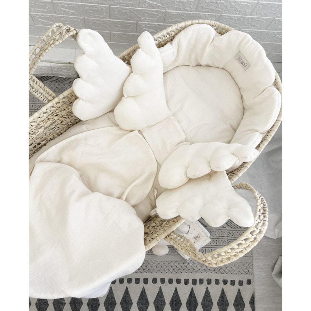 Ensemble pour couffin osier - ivoire