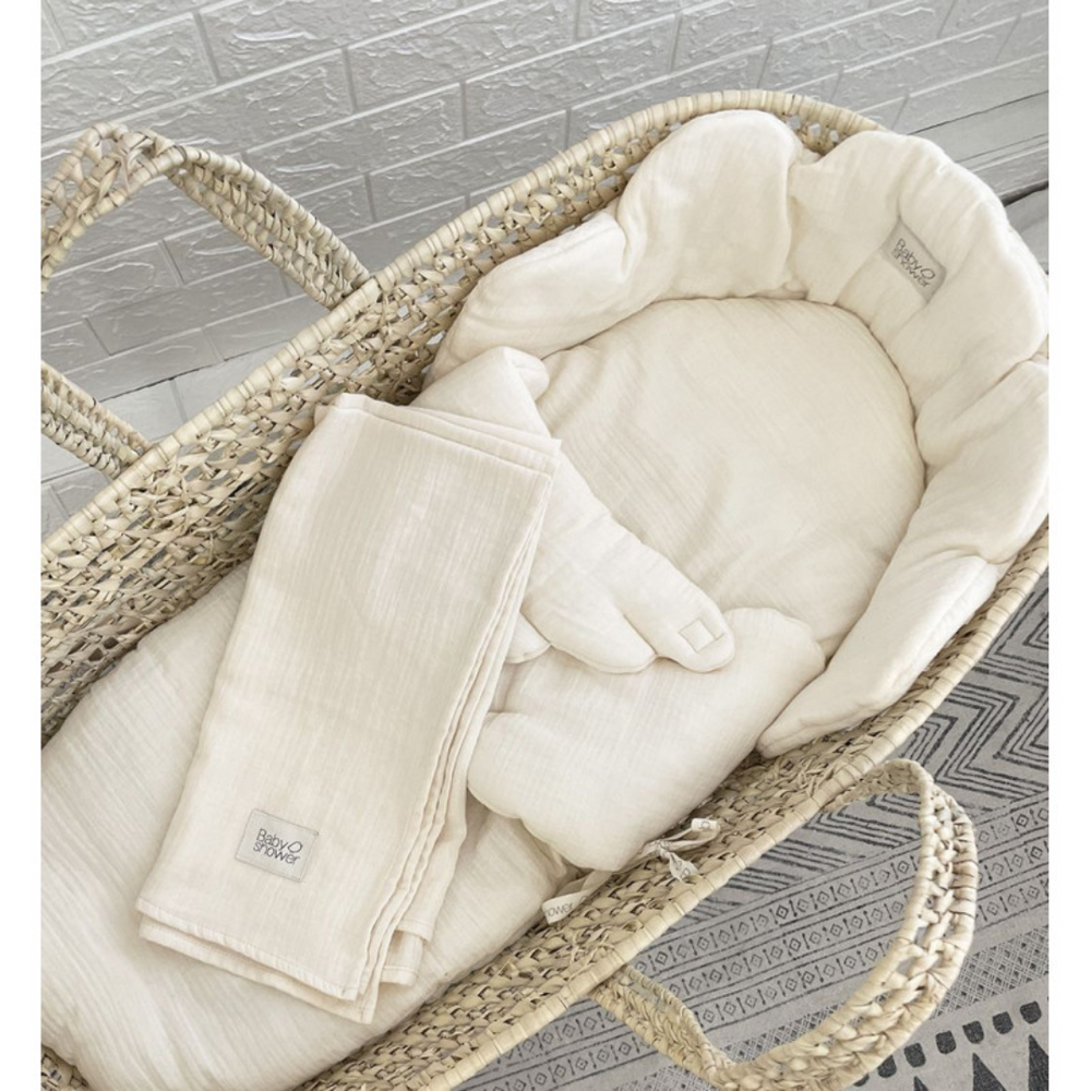 Ensemble pour couffin osier - ivoire
