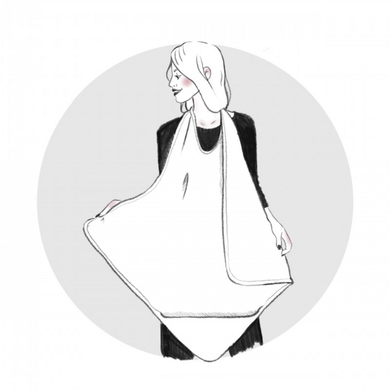 Cape de bain Tablier en bambou - vert de gris