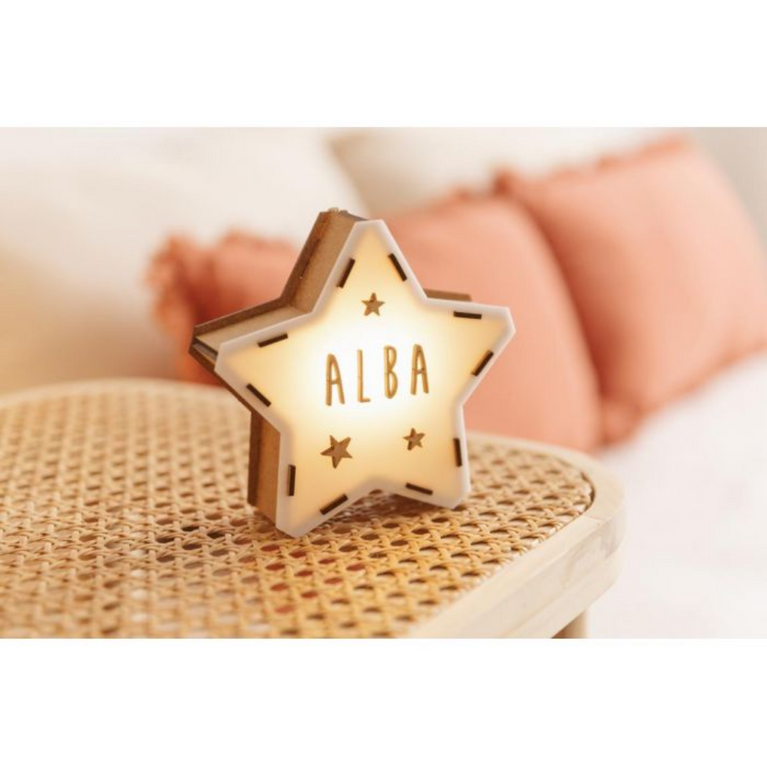 Lampe à pile étoile petit modèle - personnalisable