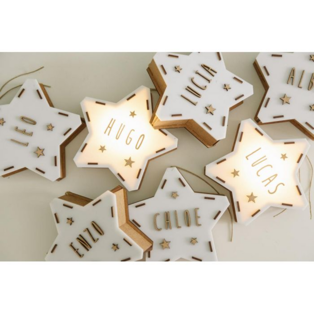 Lampe à pile étoile petit modèle - personnalisable