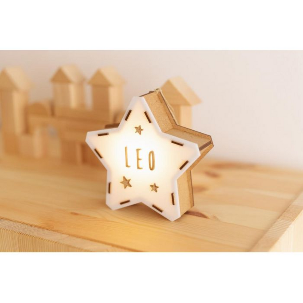 Lampe à pile étoile petit modèle - personnalisable