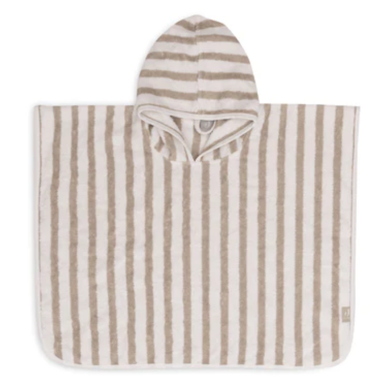 Poncho de Bain Stripe Éponge - Olive Green