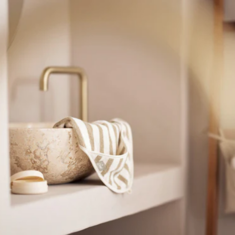 Cape de Bain Stripe Terry - Olive Green