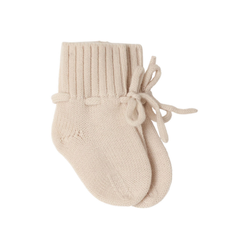 Chausson en laine mérinos bébé - écru