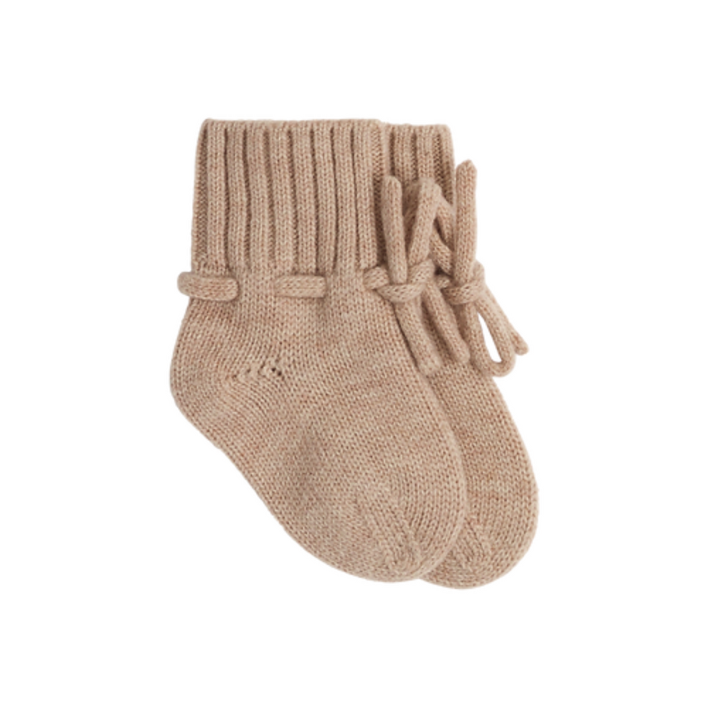 Chausson en laine mérinos bébé sable