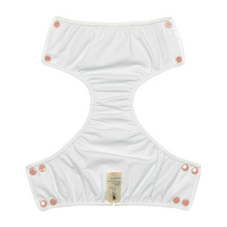 Maillot de bain couche - Vagues, rose blanc