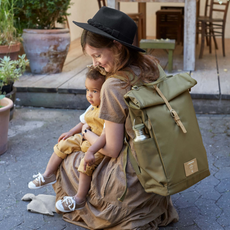 Sac à dos à langer Rolltop, Olive