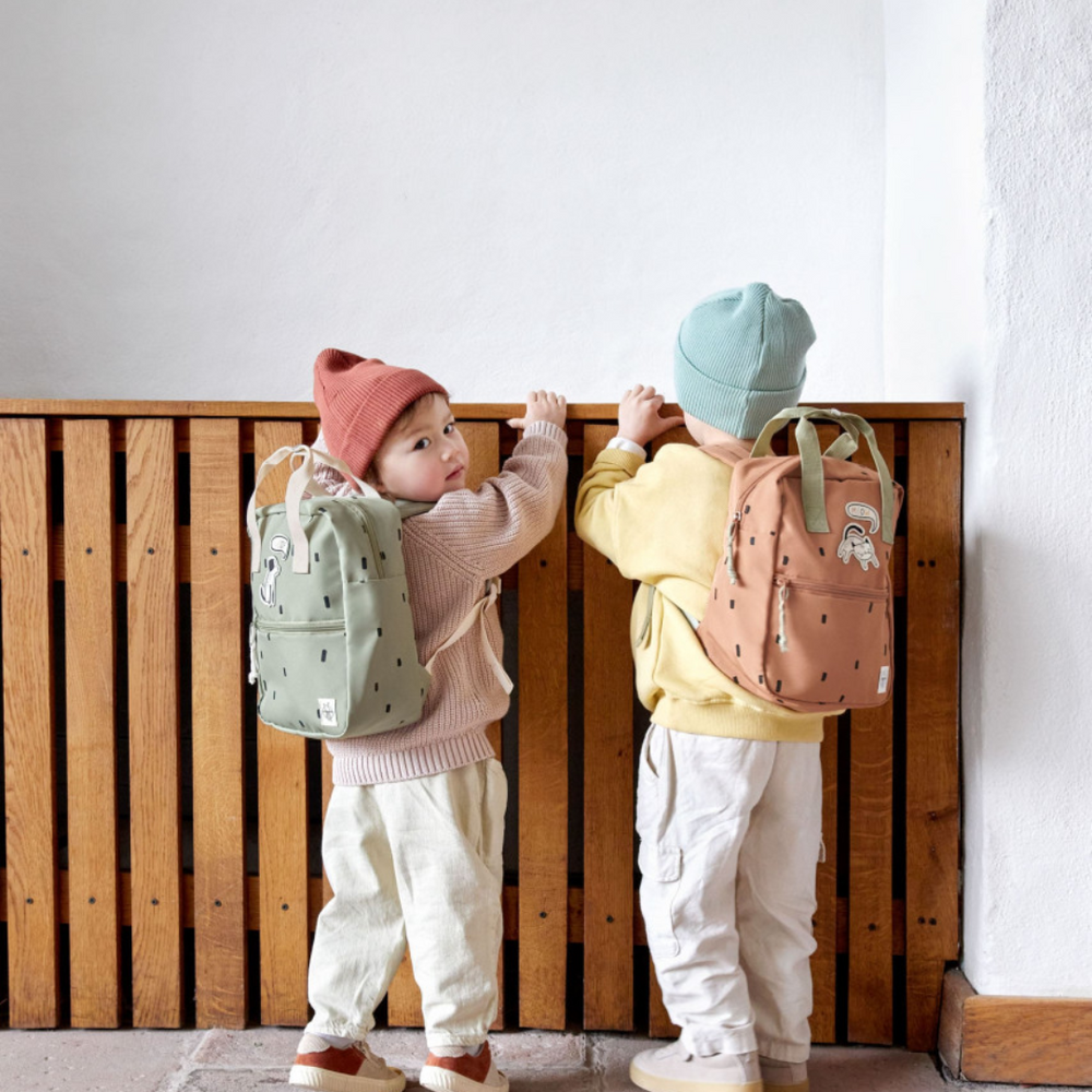 Sac à dos carré de la maternelle - Happy Prints, olive