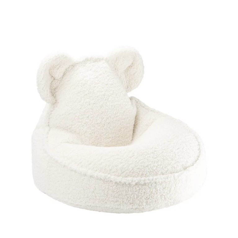 Pouf ours enfant - blanc crème
