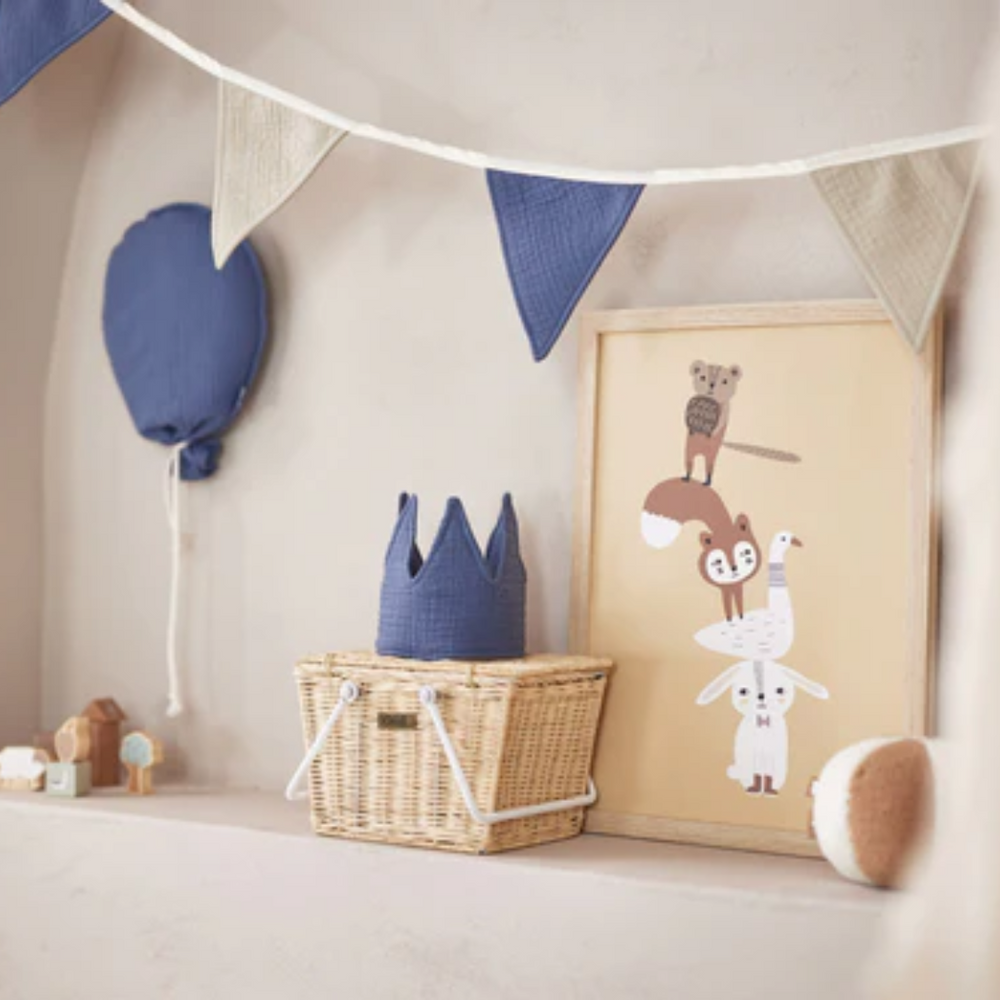 Guirlande avec fanions - Jeans Blue/Olive Green