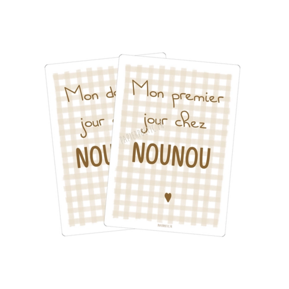 Carte duo souvenirs chez nounou « Vichy »