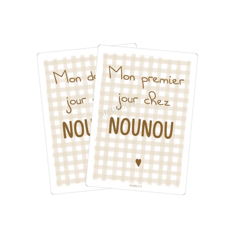 Carte duo souvenirs chez nounou « Vichy »