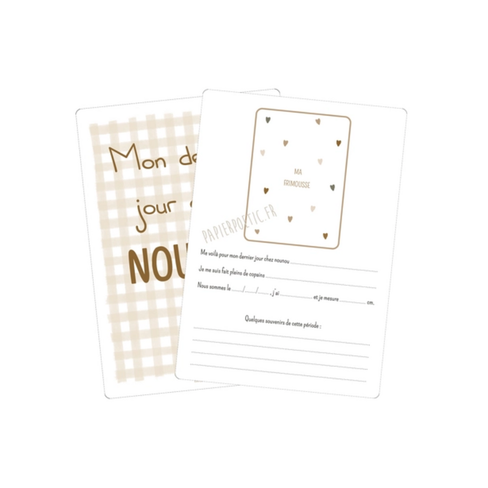 Carte duo souvenirs chez nounou « Vichy »