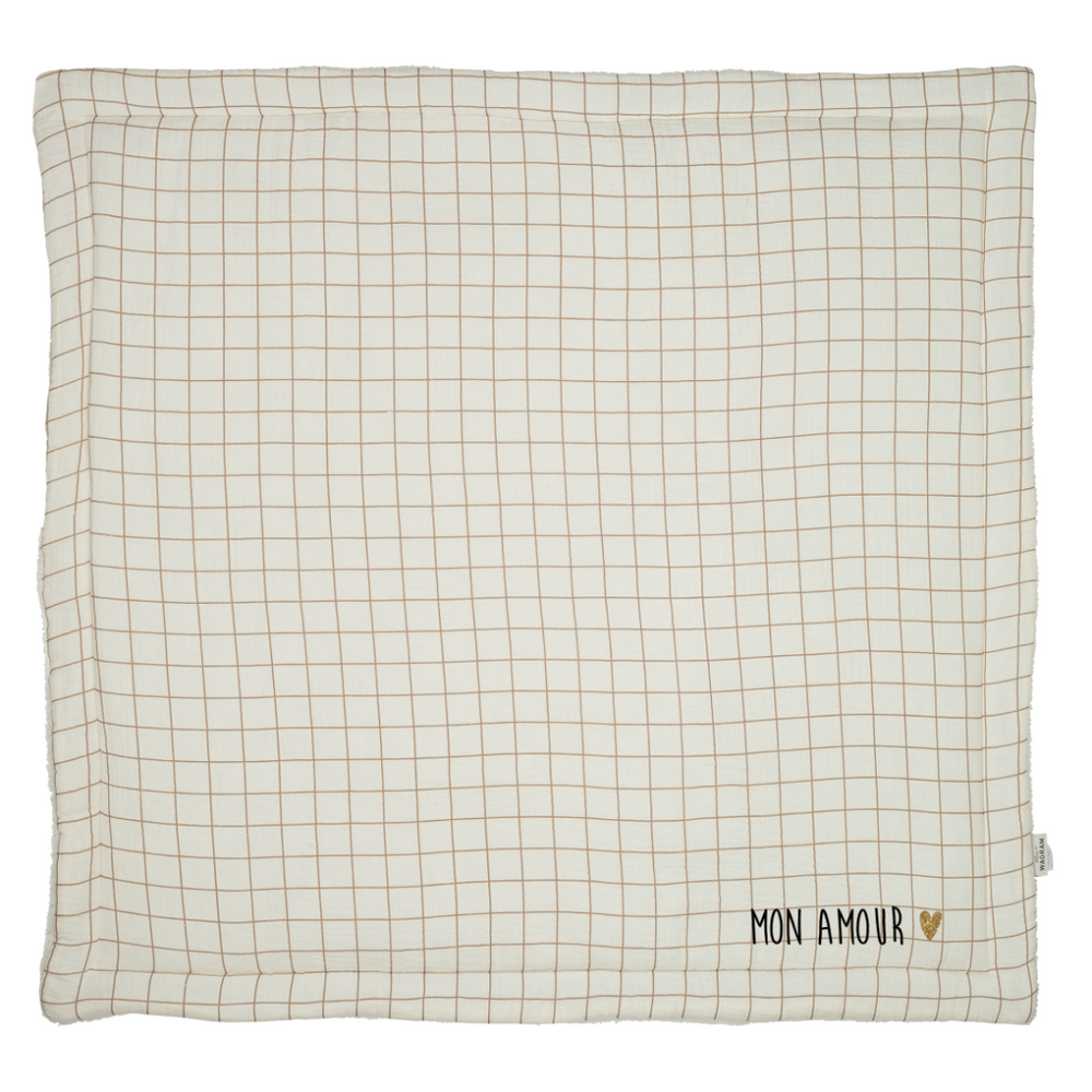 Tapis d'éveil gaze grands carreaux - Mon amour