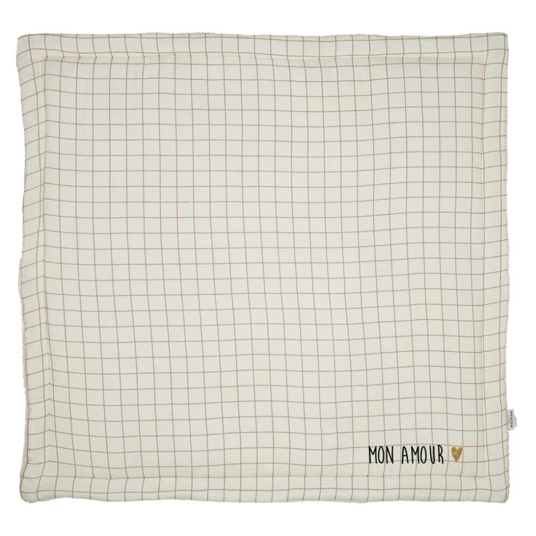 Tapis d'éveil gaze grands carreaux - Mon amour
