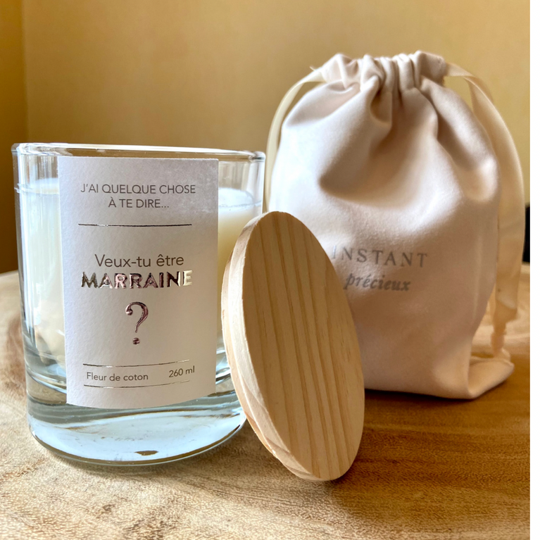 Bougie "veux tu être marraine?"
