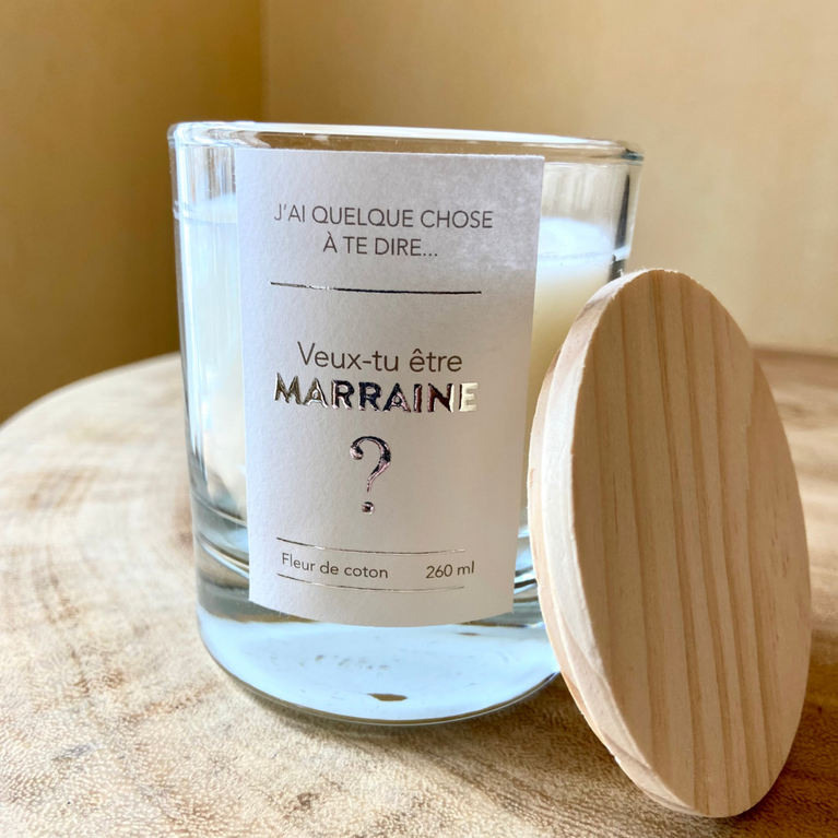 Bougie "veux tu être marraine?"