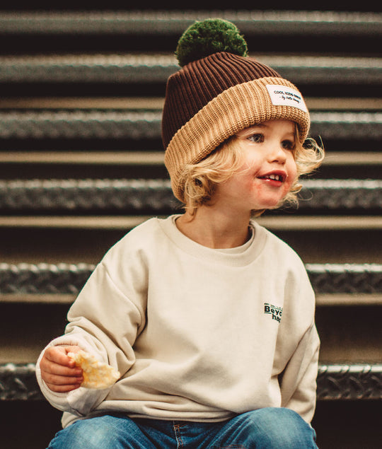 Bonnet enfant hello hossy - Block Pistachio