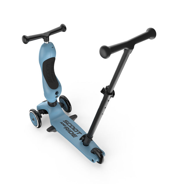 Trottinette 2-1 HIGHWAYKICK 1 PUSH&GO - BLEU ACIER