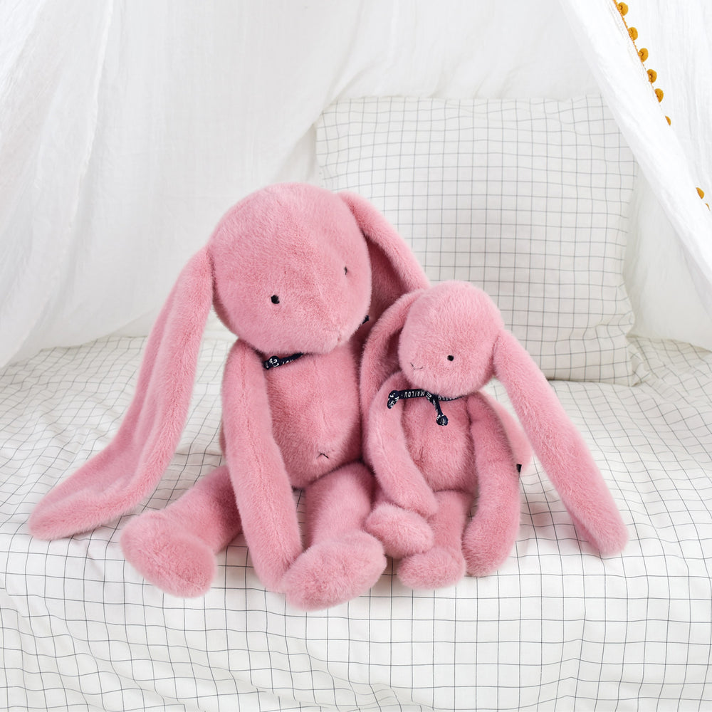 Peluche lapin rose Méloé 37cm