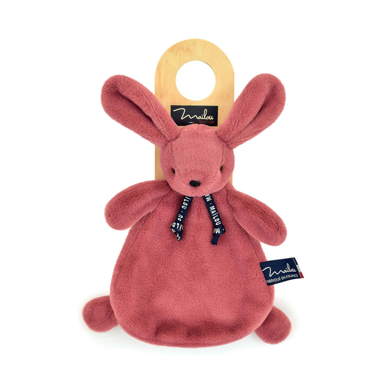 Doudou plat Lapin Dorlotin – Bois de rose