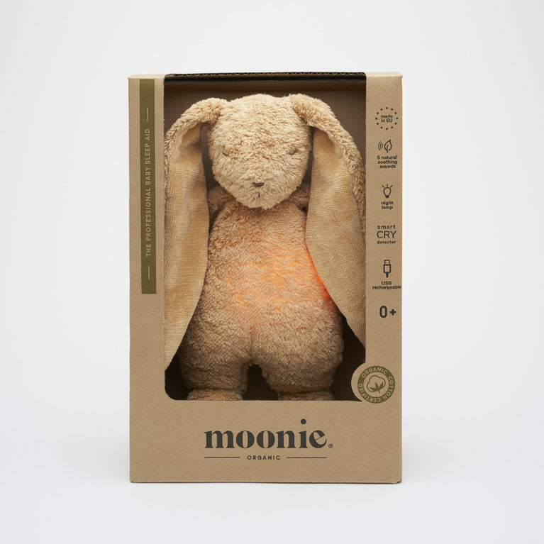 Moonie – lapin nature bio avec sons & lumières cappuccino