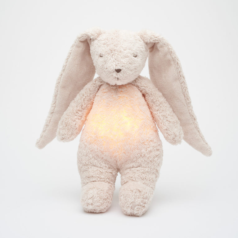Moonie – lapin nature bio avec sons & lumières rose blush