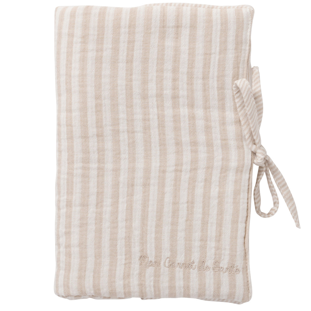Protège-carnet de santé rayé galet – Soft Stripes
