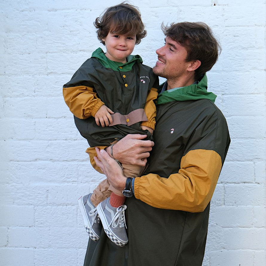 Poncho de pluie long enfant - kaki
