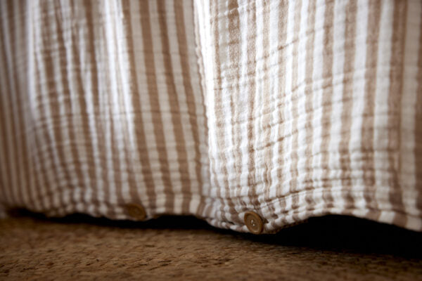 Housse de couette réversible 140 x 200 cm Gaze de coton ROMIE Ficelle