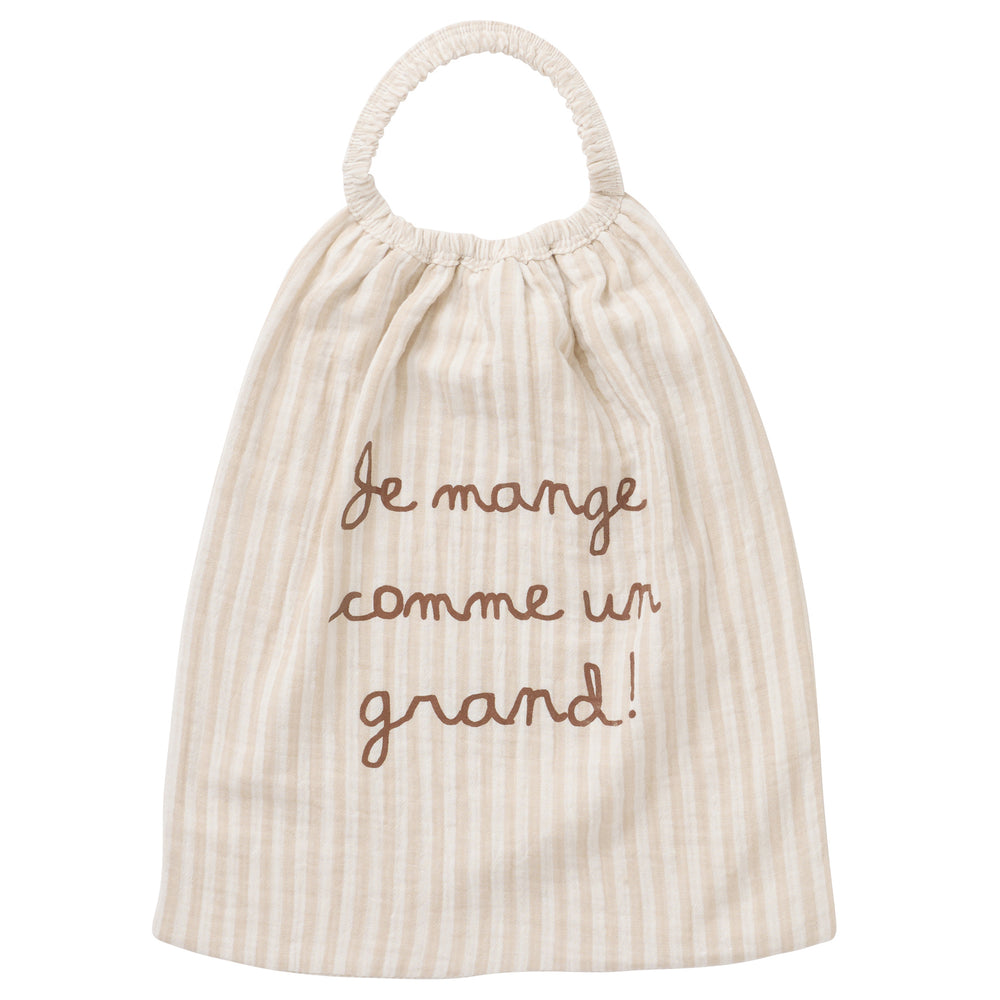 Serviette élastiquée “comme un grand” rayé galet