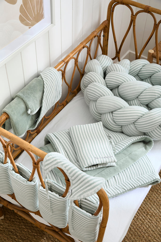 Couverture rayé vert de gris – Soft Stripes