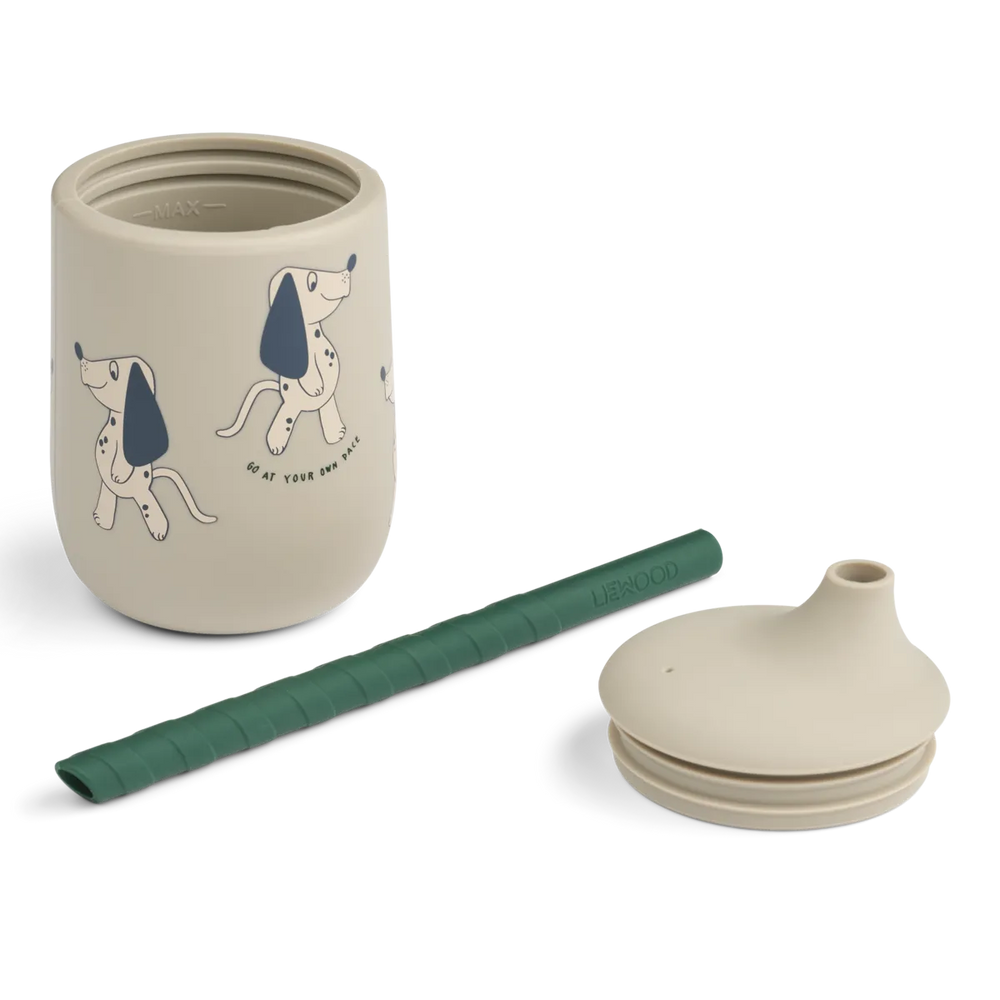 Tasse à bec / paille 230ml - Dakota Dog / Brume