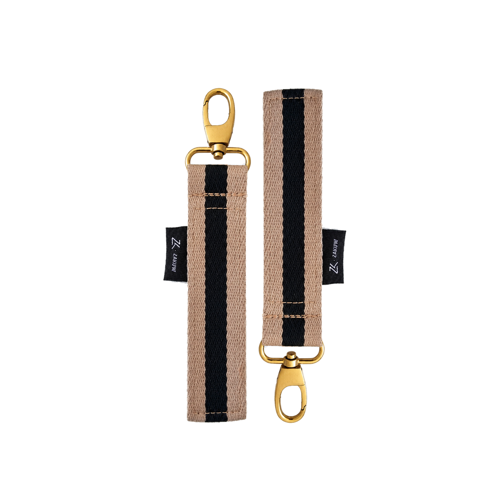 Attache poussette - beige et noir